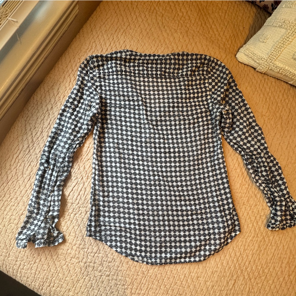 Anthropologie HOLDING HORSES Size 2 Black and White Blouse Light 100% Cotton - Picture 9 of 9